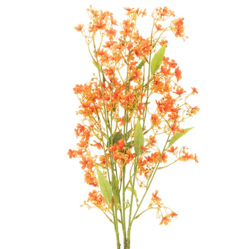 Konstgjord blomma orkidégren orange filigran rumsdekoration 110 cm 3 st