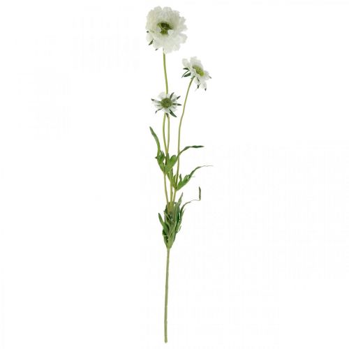 Artikel Scabios konstgjord blomma vit trädgårdsblomma H64cm knippe med 3 stycken