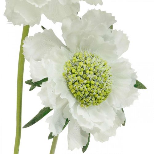 Artikel Scabios konstgjord blomma vit trädgårdsblomma H64cm knippe med 3 stycken