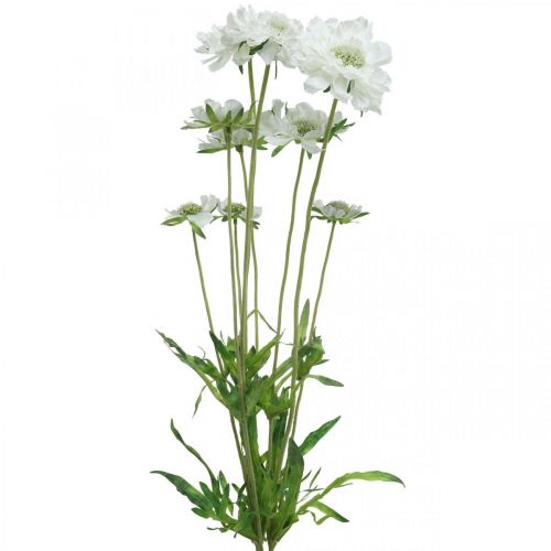 Artikel Skabb konstgjord blomma vit trädgårdsblomma H64cm knippe med 3st