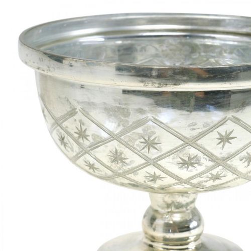 Floristik24 Glasskål med fot shabby chic glasdekoration champagne Ø17cm H13cm