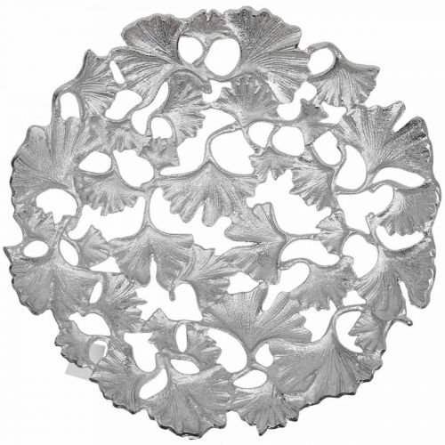 Artikel Dekorativ skål silver Ginkgo skål metall Ø43cm H11cm