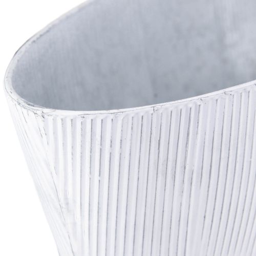 Artikel Oval metallskål i vit silver 32,5cm/37cm set om 2
