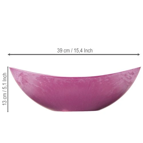Plastskål, rosa, 39 cm x 13 cm, H13 cm | Floristik24.se