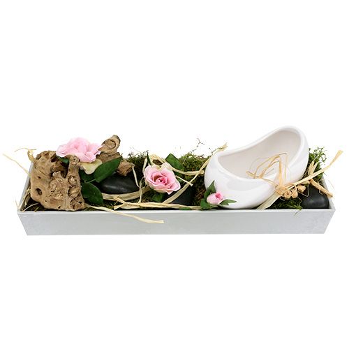 Artikel Dekorativ skål fyrkantig grå 32cm x 10,5cm H5cm