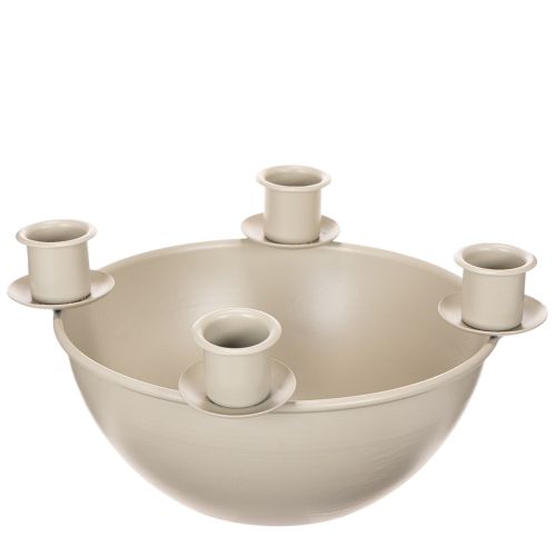Ljusstake med 4 hållare, modern adventskrans, beige, 15 cm köpa | Floristik24.se