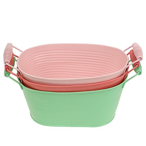 Floristik24 Skål oval 19,5 cm x 12 cm H9,5 cm pastell mix 3st