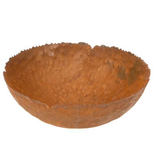 Rund metallskål med rostliknande texturerad yta, 20 cm