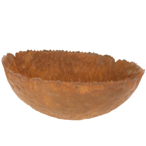 Rund metallskål med rostliknande texturerad yta, 20 cm | Floristik24.se