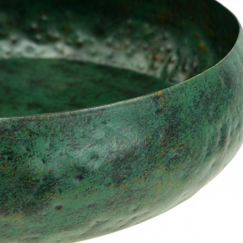 Floristik24 Dekorativ skål grön antik Dekorativ skål metall Ø25,5cm H6cm