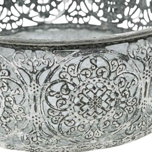 Dekorativ skål metall gråvitt mönster Ø16/19,5/23,5 cm set om 3