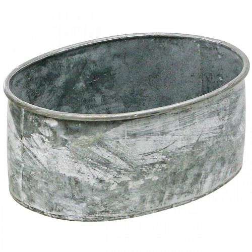 Dekorativ skål metallsockel skål oval grå L22,5/19,5/16cm set om 3