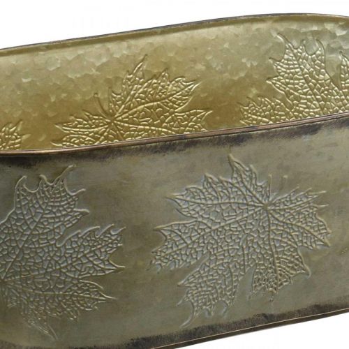 Artikel Höstkruka, växtskål med löv, metalldekor gyllene L38cm H15cm