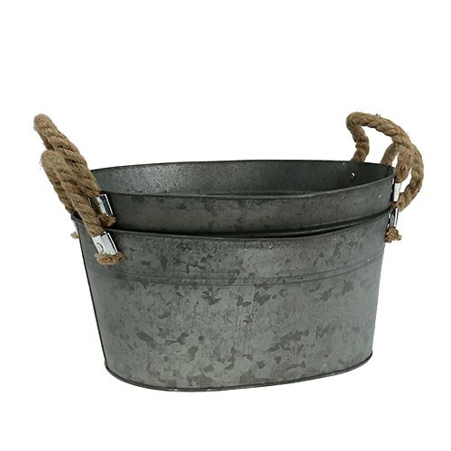 Floristik24 Skål antik oval 28 x 17cm H12cm 2st