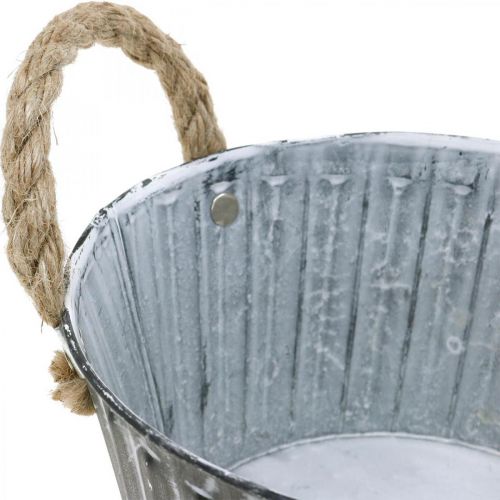 Floristik24 Plantskål, metallskål med handtag, dekorativ skål för plantering Ø18cm