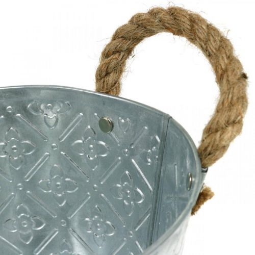 Floristik24 Planteringskärl med handtag, metallskål, blombricka L31cm