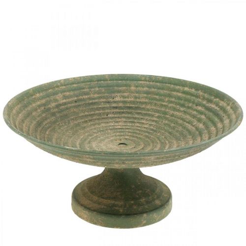 Floristik24 Skål med fot, dekorativ skål, metallkärl, antikt utseende, Ø26cm H12cm
