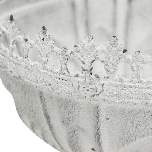 Floristik24 Koppskål metall vit dekorativ skål antik look Ø15,5cm