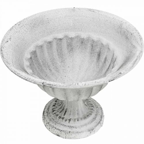 Floristik24 Koppskål vit dekorativ kopp metallbägare Ø16cm H11,5cm