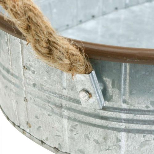 Artikel Kruka med handtag, örtskål, arrangemang botten silver, brun L39/35,5/32 cm H10/8,5/7 cm set om 3