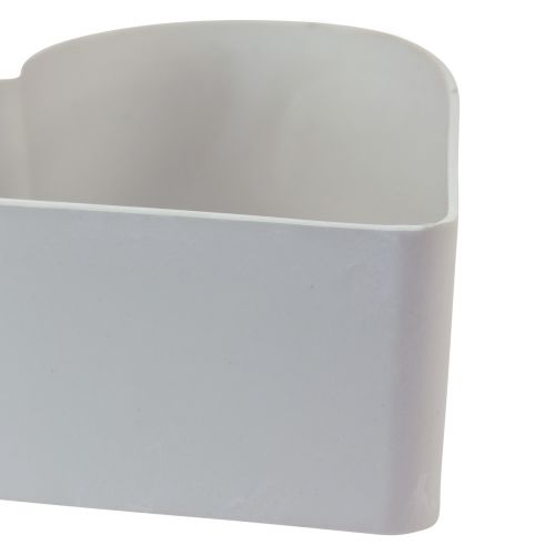 Artikel Skål hjärta plast dekorativ skål vit grå 24/21cm set om 2