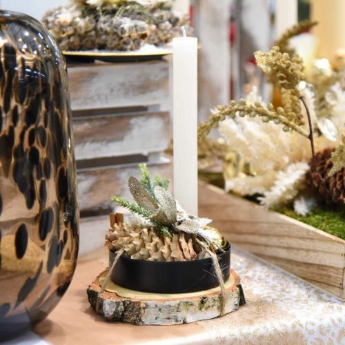 Floristik24 Dekorativ skål med ljusstake svart metall Ø10,5cm 4st