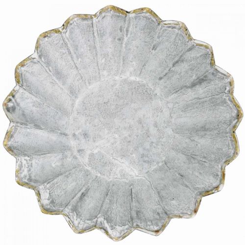 Floristik24 Dekorativ bakform av metall, metalldekoration för plantering, kakformar med guldkant Ø13cm H3,5cm