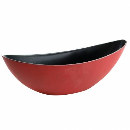 Floristik24 Dekorationsskål oval röd, svart 38,5cm x 12,5cm H10cm