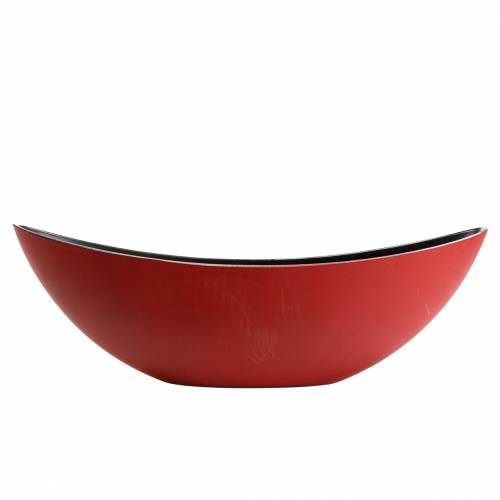 Floristik24 Dekorationsskål oval röd, svart 38,5cm x 12,5cm H10cm
