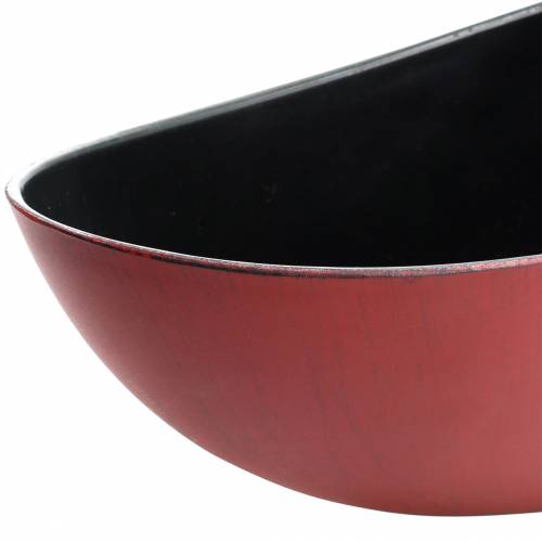 Floristik24 Dekorationsskål oval röd, svart 38,5cm x 12,5cm H10cm