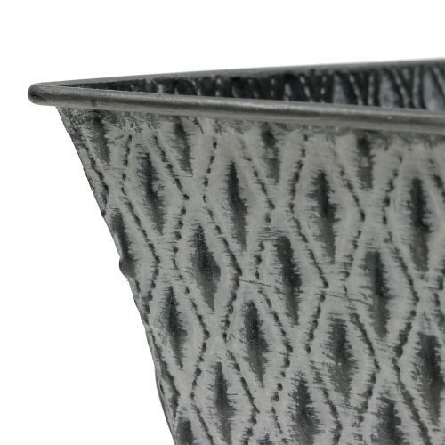 Artikel Zinkskål med diamantmönster 26 cm x 15,5 cm