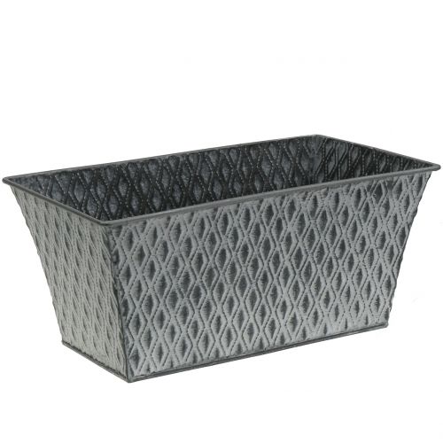 Zinkskål med diamantmönster 30cm × 18cm H15cm