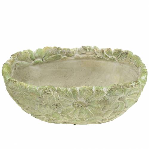 Floristik24 Växtskål oval grön 22×11,5cm H10cm