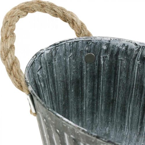 Floristik24 Plantskål i metall, blomskål för plantering, dekorativ skål med handtag L22,5 cm