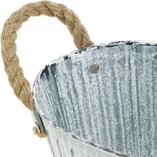 Floristik24 Planteringskärl med handtag, blomskål i metall, dekorativ skål för plantering L28cm