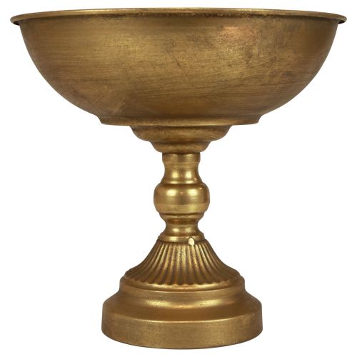 Floristik24 Skål med fot dekorativ metallskål guld Ø25,5cm H24cm