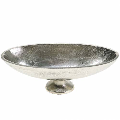 Floristik24 Oval skål med silvermetallbas 20,5 cm H7 cm