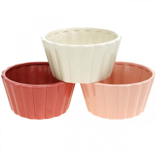 Floristik24 Kruktårta, blomskål ugnsform, keramisk dekoration H8cm Ø15,5cm 3st