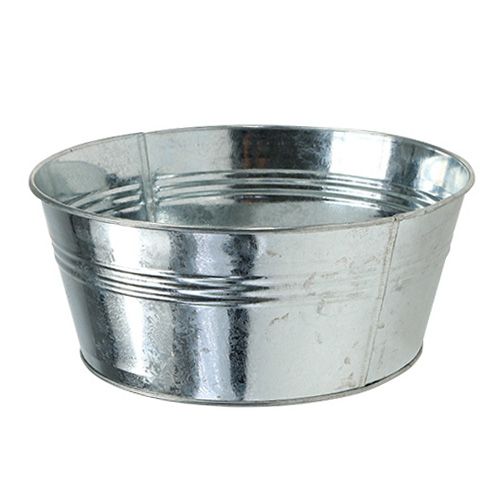 Metallskål rund blank silver Ø22cm H9,5cm 6st