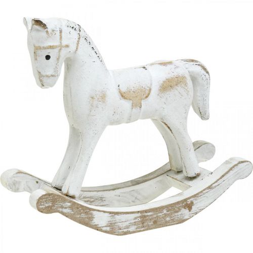 Floristik24 Dekorativ gunghäst Julvit 13x4,5x11,5cm 3st