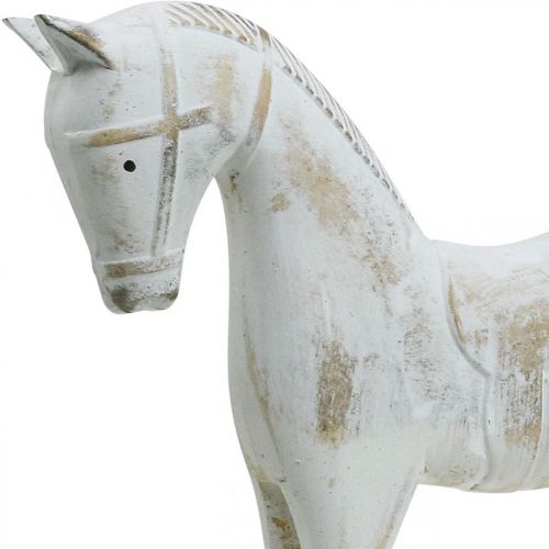 Floristik24 Dekorativ gunghäst jul vit brun 26x6x23cm