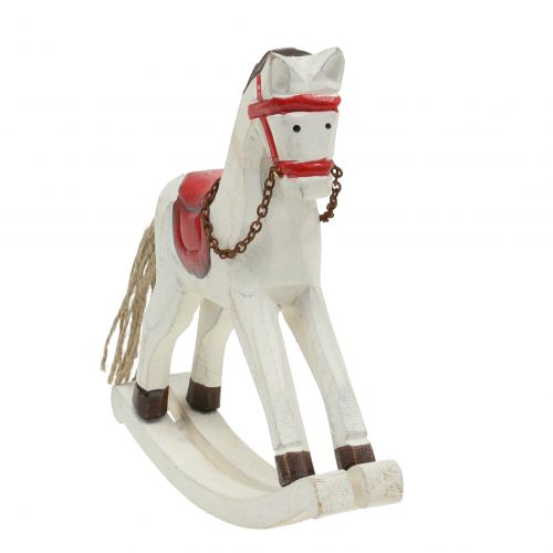 Floristik24 Gunghäst träröd, vit 19 cm x 15 cm