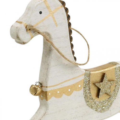 Artikel Gunghästved, juldekoration vitguld H24cm