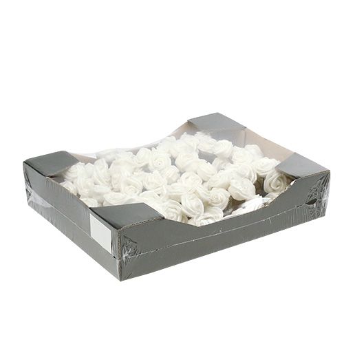Floristik24 Skumrosor vita med pärlemor Ø2,5cm 120 st