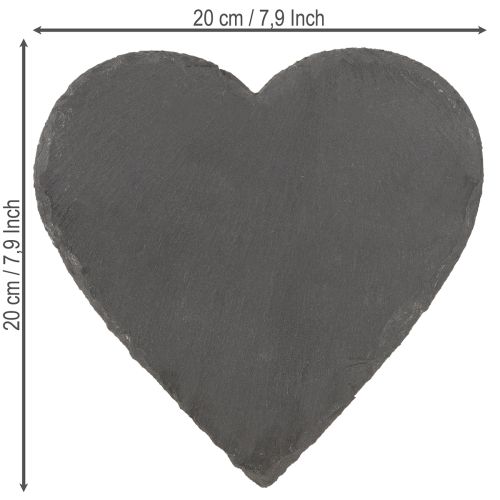 Artikel Skifferhjärtdekoration hjärta skiffer skiffer tallrik 20cm 5st