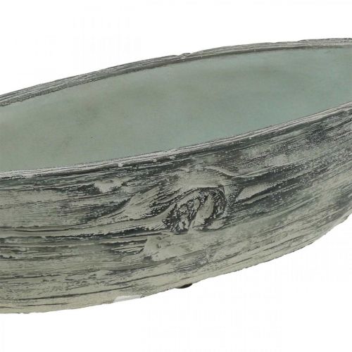 Floristik24 Växtskål oval betongbåt trädesign 37×11,5cm H10cm