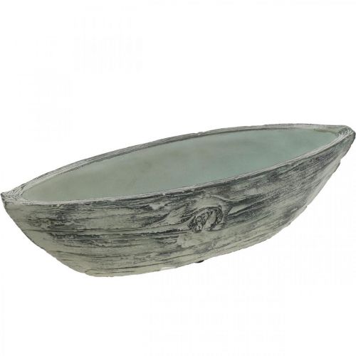 Floristik24 Växtskål oval betongbåt trädesign 37×11,5cm H10cm