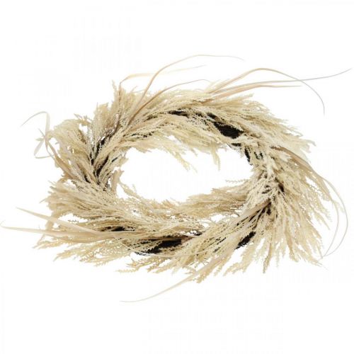 Floristik24 Deco krans pampas gräs och konstgjord vass kräm 70cm
