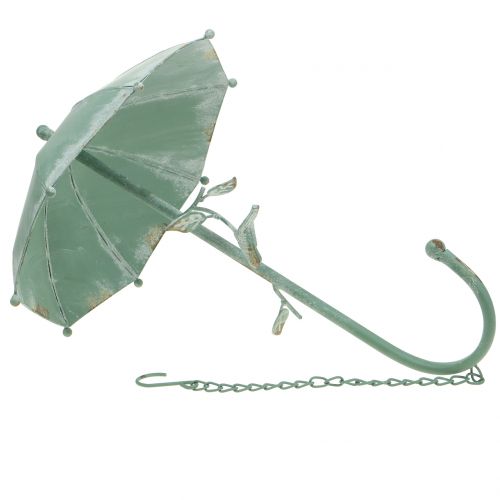 Floristik24 Antikt paraply för hängande mintgrön H43cm Ø28cm