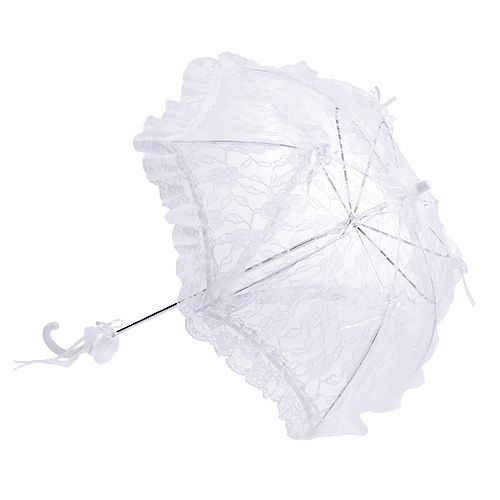 Floristik24 Paraply med spets vit Ø60cm L80,5cm